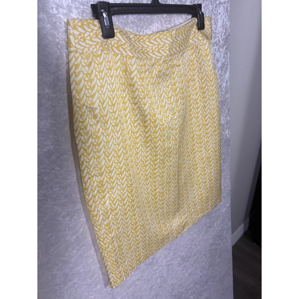 Banana Republic 100% Silk Top and Skirt  Sz 12 Yellow Office Career School - Picture 4 of 9